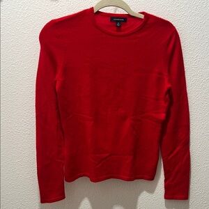 Lands' End Vibrant Red 100% Kashmir Sweater